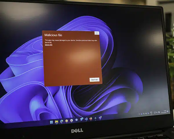 Computer undergoing virus and malware removal