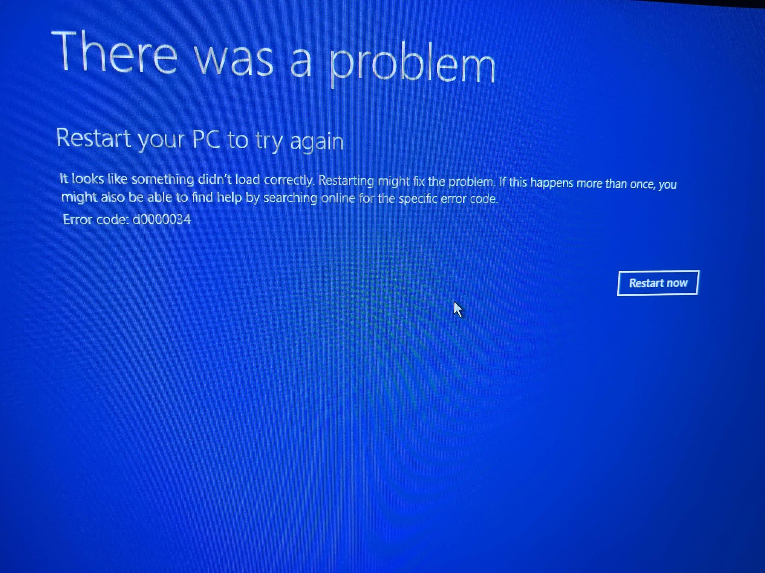 Dell computer with error code